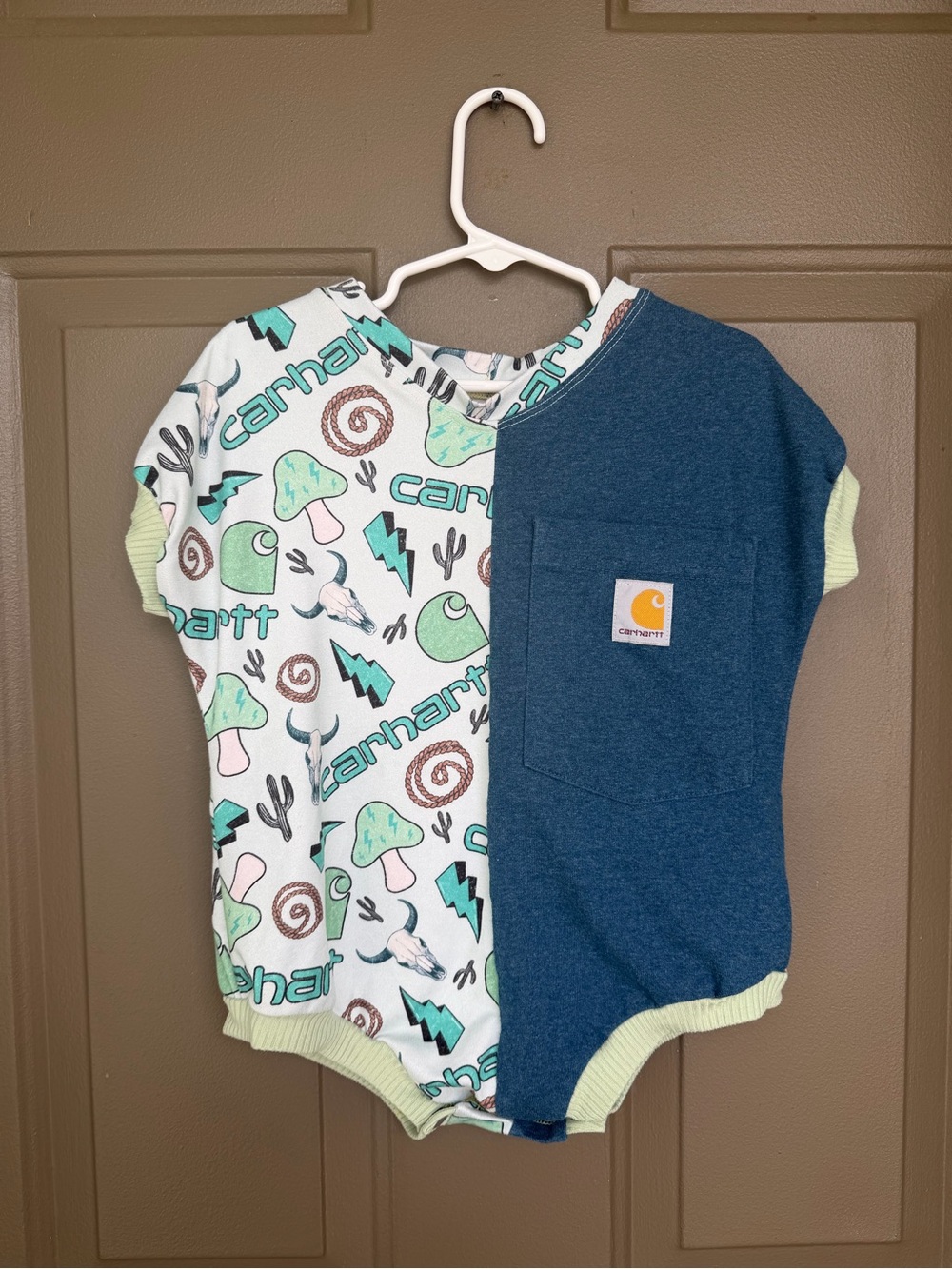 Custom Carhartt Upcycled Western Bubble Romper Toddler 18-24M / 2T